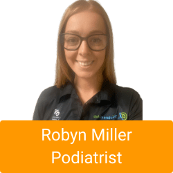 Robyn Miller profile with label
